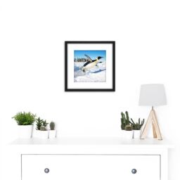 Artery8 Michel Emperor Penguin Antarctica Jumping From Water Photo 8X8 Inch Square Wooden Framed Wall Art Print Picture with Mount in Black - thumbnail 2