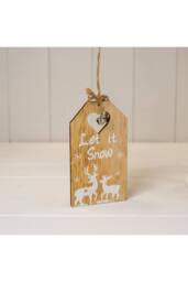 KDMD Set of Two Hanging Wooden Christmas Signs in Brown - thumbnail 2