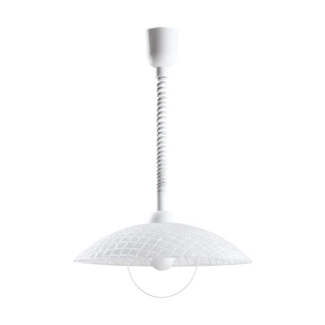 Loops Pendant Light Colour White Shade White Clear Glass With Structure Bulb E27 1x60W - image 1