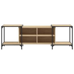 Berkfield Home TV Cabinet Sonoma Oak 153x37x50 cm Engineered Wood in Light Brown - Size: 153 x 37 x 50 cm - thumbnail 4