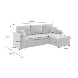 sweeek 3-seater compact reversible corner sofa bed in Dark Grey - thumbnail 5