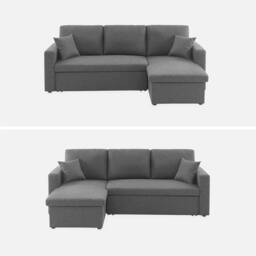 sweeek 3-seater compact reversible corner sofa bed in Dark Grey - thumbnail 2