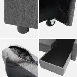 sweeek 3-seater compact reversible corner sofa bed in Dark Grey - thumbnail 4