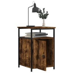 Berkfield Home Bedside Cabinets 2 pcs Smoked Oak 40x42x60 cm Engineered Wood in Brown - Size: 40 x 42 x 60 cm - thumbnail 5