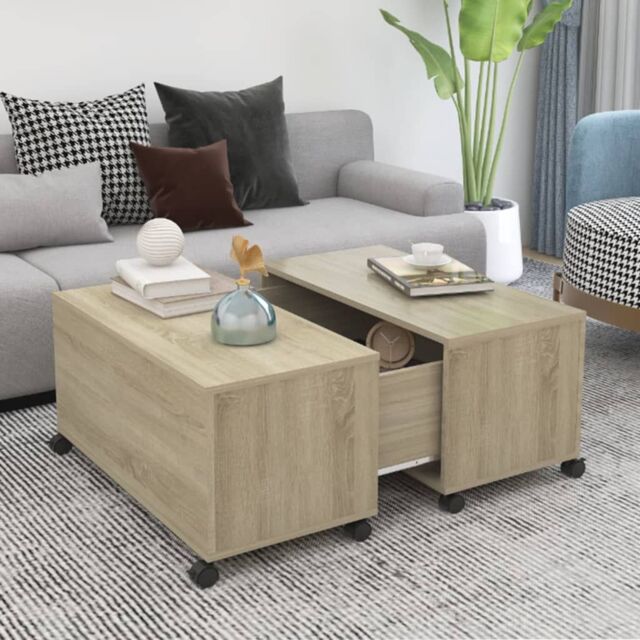 Berkfield Home Coffee Table Sonoma Oak 75x75x38 cm Engineered Wood in Brown - Size: 75 x 75 x 38 cm - image 1