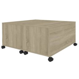 Berkfield Home Coffee Table Sonoma Oak 75x75x38 cm Engineered Wood in Brown - Size: 75 x 75 x 38 cm - thumbnail 4