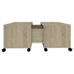 Berkfield Home Coffee Table Sonoma Oak 75x75x38 cm Engineered Wood in Brown - Size: 75 x 75 x 38 cm - thumbnail 5