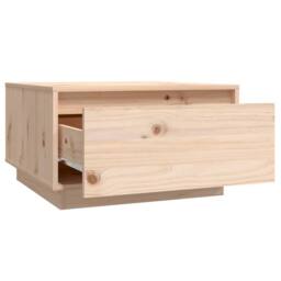 Berkfield Home Decorative Coffee Table 55x56x32 cm Solid Wood Pine in Light Tan - Size: 55 x 56 x 32 cm - thumbnail 4
