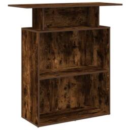 Berkfield Home Reception Desk Smoked Oak 100x40x104 cm Engineered Wood in Brown - Size: 100 x 40 x 104 cm - thumbnail 3