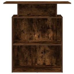 Berkfield Home Reception Desk Smoked Oak 100x40x104 cm Engineered Wood in Brown - Size: 100 x 40 x 104 cm - thumbnail 5