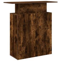 Berkfield Home Reception Desk Smoked Oak 100x40x104 cm Engineered Wood in Brown - Size: 100 x 40 x 104 cm - thumbnail 7