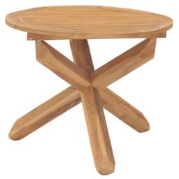 Berkfield Home Beautiful Garden Dining Table Ã˜90x75 cm Solid Teak Wood in Brown - Size: 90x75 cm - thumbnail 2