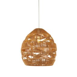 Lighting Collection Woven Easy Fit Pendant Lamp Shade in Natural - thumbnail 1