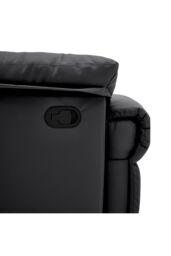 Living and Home Black Checkered Faux Leather Upholstered Recliner Armchair - thumbnail 5