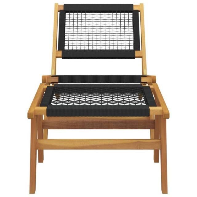 Berkfield Home Beautiful Garden Chair with Footrest Solid Wood Teak & Polyester in Brown - image 1