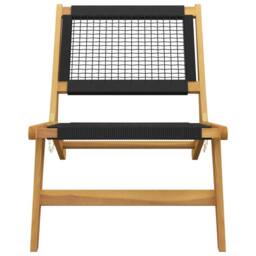Berkfield Home Beautiful Garden Chair with Footrest Solid Wood Teak & Polyester in Brown - thumbnail 7