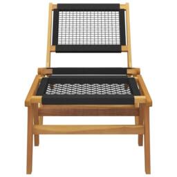 Berkfield Home Beautiful Garden Chair with Footrest Solid Wood Teak & Polyester in Brown