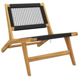 Berkfield Home Beautiful Garden Chair with Footrest Solid Wood Teak & Polyester in Brown - thumbnail 6