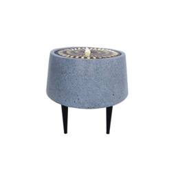 Lemon Pavilion Furniture and Decor Solis Water Feature on Black Legs with Light Display - L46xW46xH47 cm in Grey - thumbnail 1