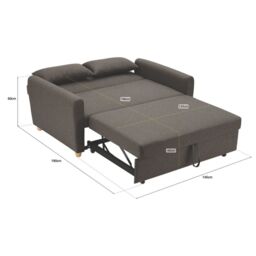Bravich LTD Dahlia 2-Seater Pull Out Sofa Bed - Convertible Sleeper Sofa in Brown - Size: 2 Seater - thumbnail 5