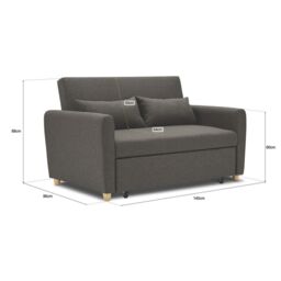 Bravich LTD Dahlia 2-Seater Pull Out Sofa Bed - Convertible Sleeper Sofa in Brown - Size: 2 Seater - thumbnail 7