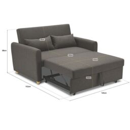 Bravich LTD Dahlia 2-Seater Pull Out Sofa Bed - Convertible Sleeper Sofa in Brown - Size: 2 Seater - thumbnail 6