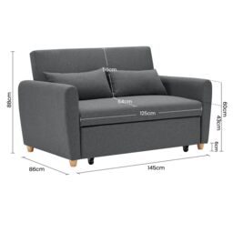 Bravich LTD Dahlia 2-Seater Pull Out Sofa Bed - Convertible Sleeper Sofa in Brown - Size: 2 Seater - thumbnail 9