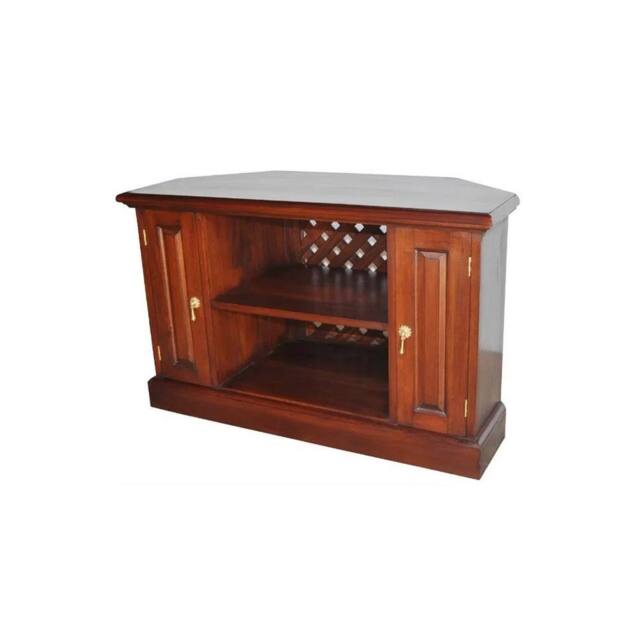 Lock Stock and Barrel Furniture Ltd Solid Corner TV Unit - Mahogany Wood - L40 x W90 x H56 cm in Brown - image 1