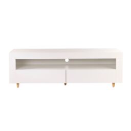 "Moderna White TV Stand Cabinet 140cm on Legs for 55"" - 65"" TV Unit Lights" - thumbnail 5