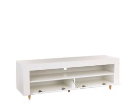 "Moderna White TV Stand Cabinet 140cm on Legs for 55"" - 65"" TV Unit Lights" - thumbnail 9