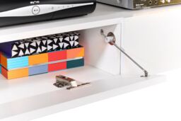 "Moderna White TV Stand Cabinet 140cm on Legs for 55"" - 65"" TV Unit Lights" - thumbnail 7
