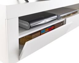 "Moderna White TV Stand Cabinet 140cm on Legs for 55"" - 65"" TV Unit Lights" - thumbnail 8