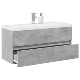 Berkfield Home Durable 2 Piece Bathroom Furniture Set Concrete Grey Engineered Wood - thumbnail 2