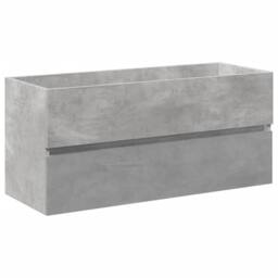 Berkfield Home Durable 2 Piece Bathroom Furniture Set Concrete Grey Engineered Wood - thumbnail 8