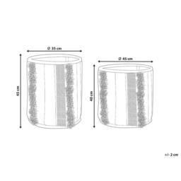 Wyld and Coco Cotton Storage Baskets Set of 2 Beige-Grey 40 x 45 cm in Beige - thumbnail 4
