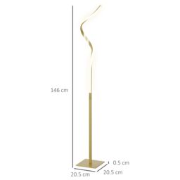 HOMCOM LED Floor Lamp, Standing Lamp with3 Adjustable Brightness Gold Tone - thumbnail 3