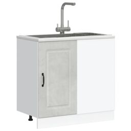 Berkfield Home Kitchen Base Cabinet Kalmar Concrete Grey Engineered Wood - thumbnail 4