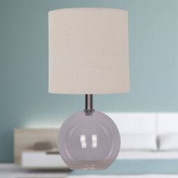 First Choice Lighting Set of 2 Buck - Clear Glass Table Lamp with Natural Linen Shades - thumbnail 5