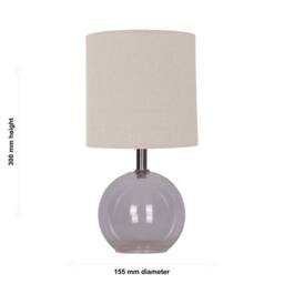 First Choice Lighting Set of 2 Buck - Clear Glass Table Lamp with Natural Linen Shades - thumbnail 3