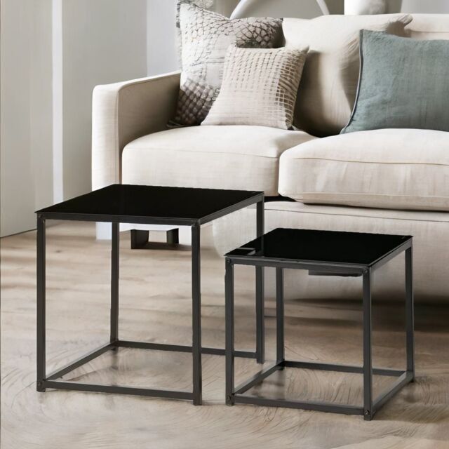 Rafaelo Mobilia Set Of 2 Nesting Tables Black - image 1