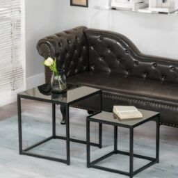Rafaelo Mobilia Set Of 2 Nesting Tables Black - thumbnail 2