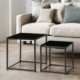 Rafaelo Mobilia Set Of 2 Nesting Tables Black - thumbnail 1