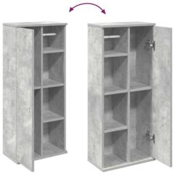 Berkfield Home Durable Bathroom Cabinet with Roll Holder Concrete Grey 39x22x90 cm - Size: 39 x 22 x 90 cm - thumbnail 8