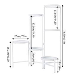 Kelvenix Plant Stand with 6 Levels, Modern Iron Free Standing in White - thumbnail 2