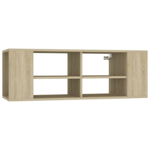 Berkfield Home Wall-Mounted TV Cabinet Sonoma Oak 102x35x35 cm Engineered Wood in Brown - Size: 102 x 35 x 35 cm - image 1