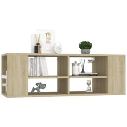 Berkfield Home Wall-Mounted TV Cabinet Sonoma Oak 102x35x35 cm Engineered Wood in Brown - Size: 102 x 35 x 35 cm - thumbnail 3