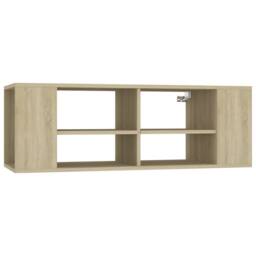 Berkfield Home Wall-Mounted TV Cabinet Sonoma Oak 102x35x35 cm Engineered Wood in Brown - Size: 102 x 35 x 35 cm - thumbnail 1