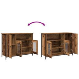 Berkfield Home Sideboard Old Wood 100x35x75 cm Engineered Wood in Brown - Size: 100 x 35 x 75 cm - thumbnail 9