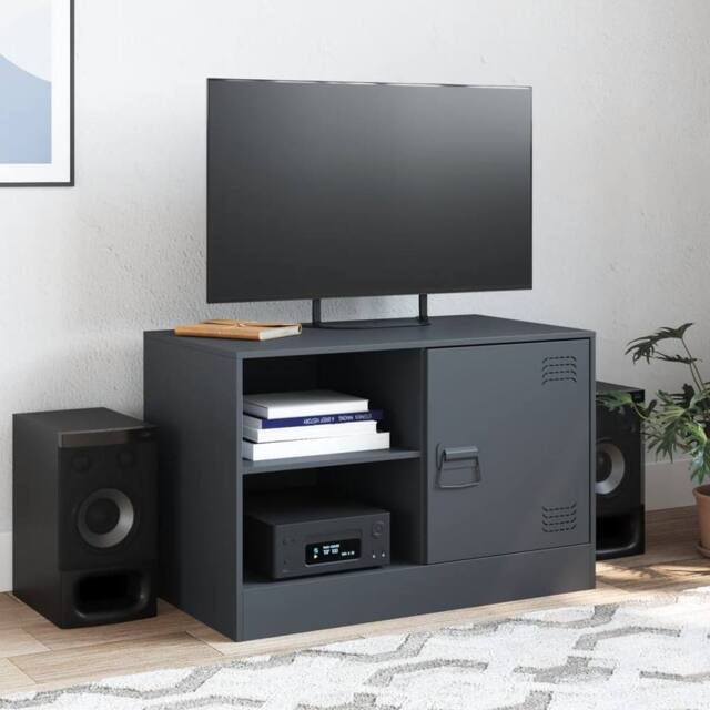 Berkfield Home TV Cabinet Anthracite 67x39x44 cm Steel in Dark Grey - Size: 67 x 39 x 44 cm - image 1