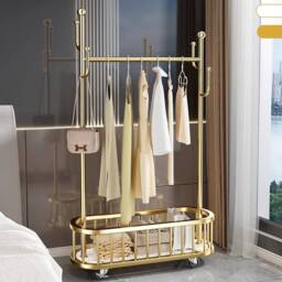KORVIXA Clothes Rail Hanging Garment in Gold - thumbnail 1